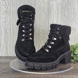 Torrid Boots Black Women's 10W Faux Fur Lug Sole Chunky Heel Streetwear Gothcore